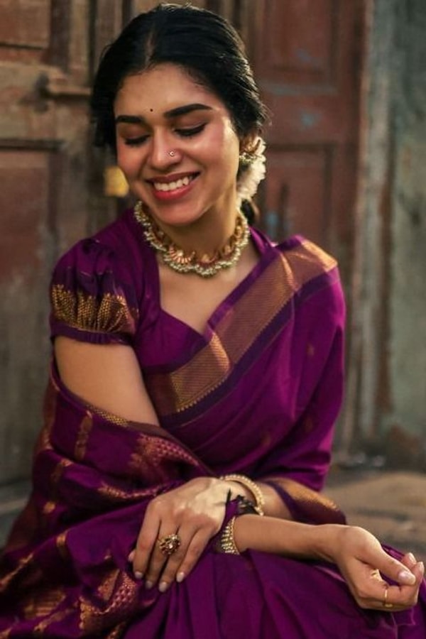 Gold Zari Butti Banarasi Soft Silk Saree with Striped Zari Pallu in Five Deep Shades  in Surat