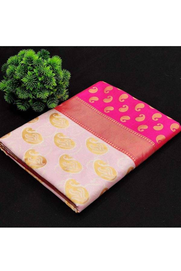 Golden Blossoms A Rich Pallu Saree with Intricate Zari Weaving  in Surat
