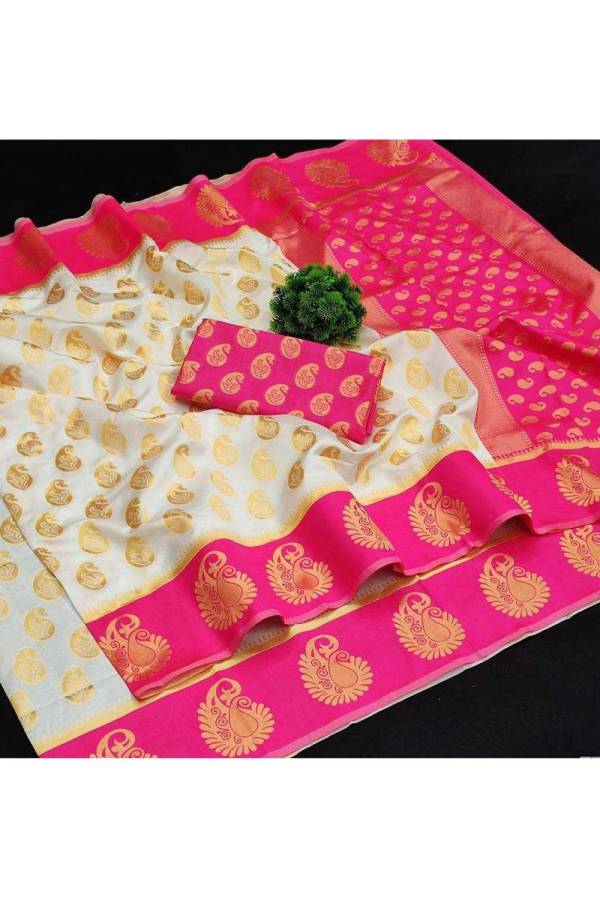 Golden Blossoms A Rich Pallu Saree with Intricate Zari Weaving  in Surat