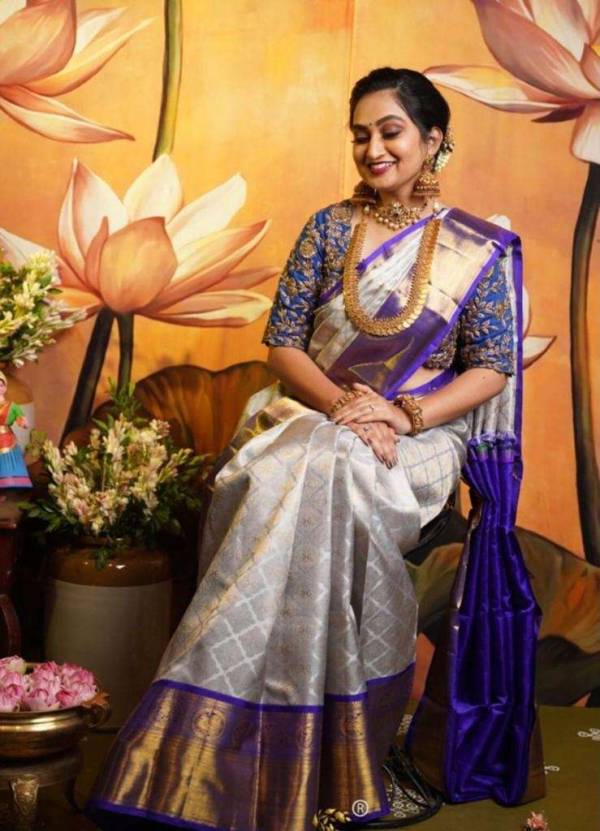 Golden Box Elegance Rich Pallu and Heavy Border Saree Design  in Surat