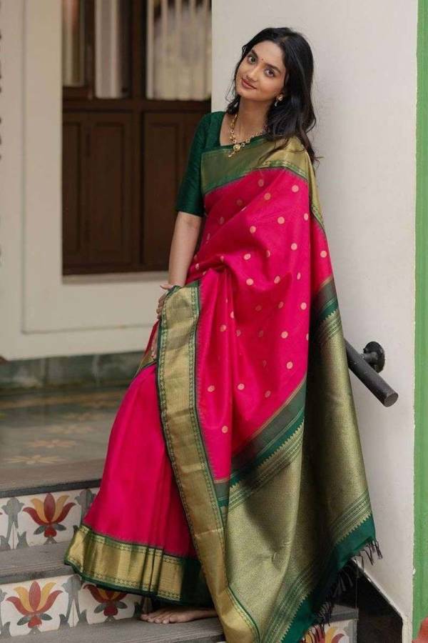 Golden Buta Design Rich Pallu and Heavy Border Zari Work Luxury and Tradition  in Surat