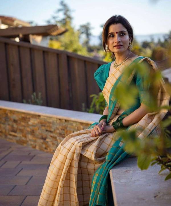 Golden Elegance A Rich Pallu Saree with Allover Box Design and Intricate Zari Weaving  in Surat