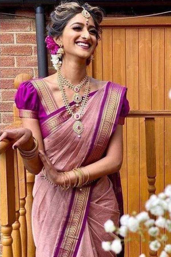 Golden Elegance Intricate Design Saree with Fancy Border  in Surat