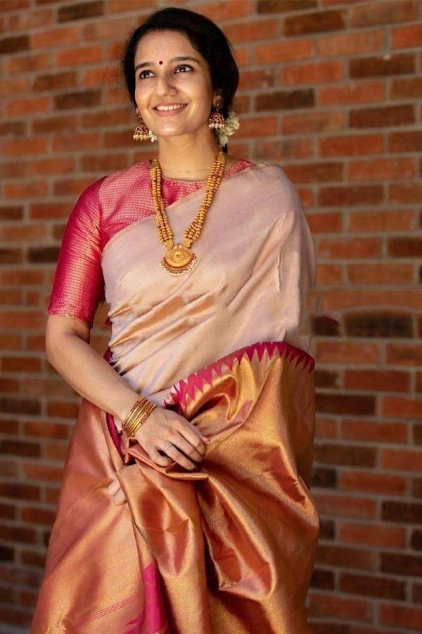 Golden Elegance Zari Weaving Jacquard Saree with Rich Pallu and Comfortable Woven  in Surat