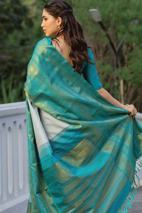 Golden Opulence A Luxurious Saree with Intricate Zari and Box Design  in Surat