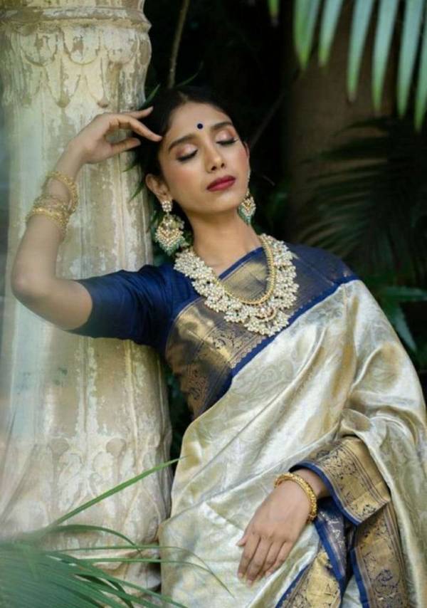 Golden Rich Pallu with Allover Flower Design Saree  in Surat