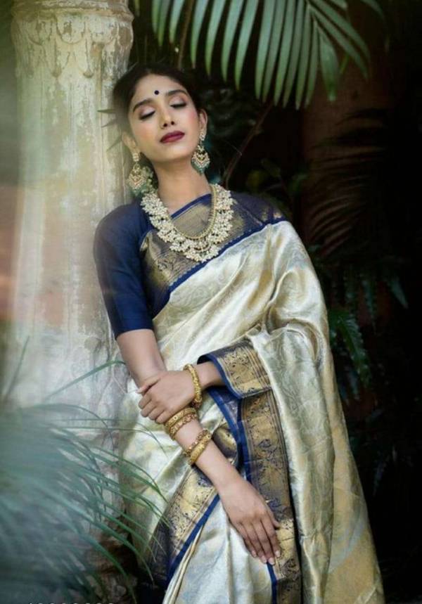 Golden Rich Pallu with Allover Flower Design Saree  in Surat