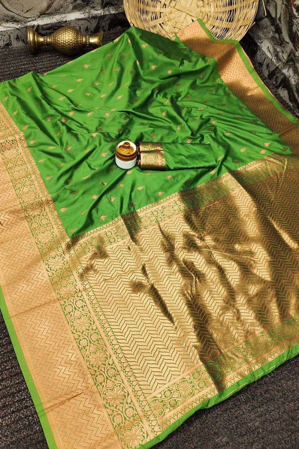 Golden Splendor Soft Silk Saree with Copper Zari Weaving Desing Saree  in Surat