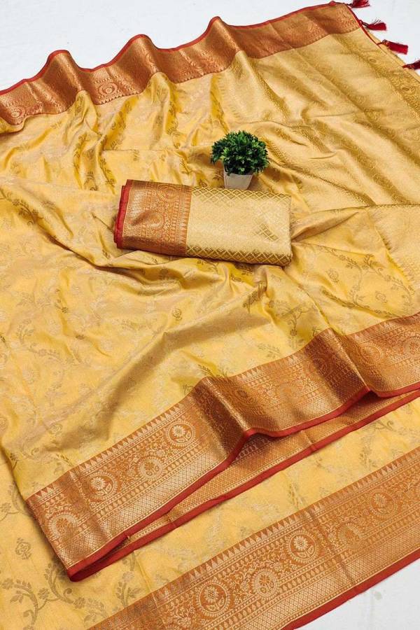 Golden Threads A Soft Silk Saree with Traditional Sarees Zari Weaving Motifs and Rich Pallu  in Surat