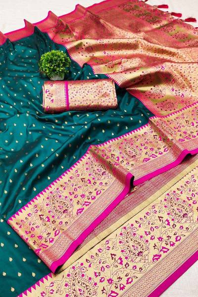 Golden Threads A Soft Silk Saree with Zari Weaving Motifs and Rich Pallu in Surat