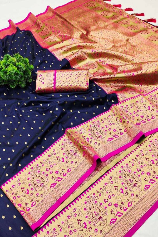 Golden Threads A Soft Silk Saree with Zari Weaving Motifs and Rich Pallu  in Surat