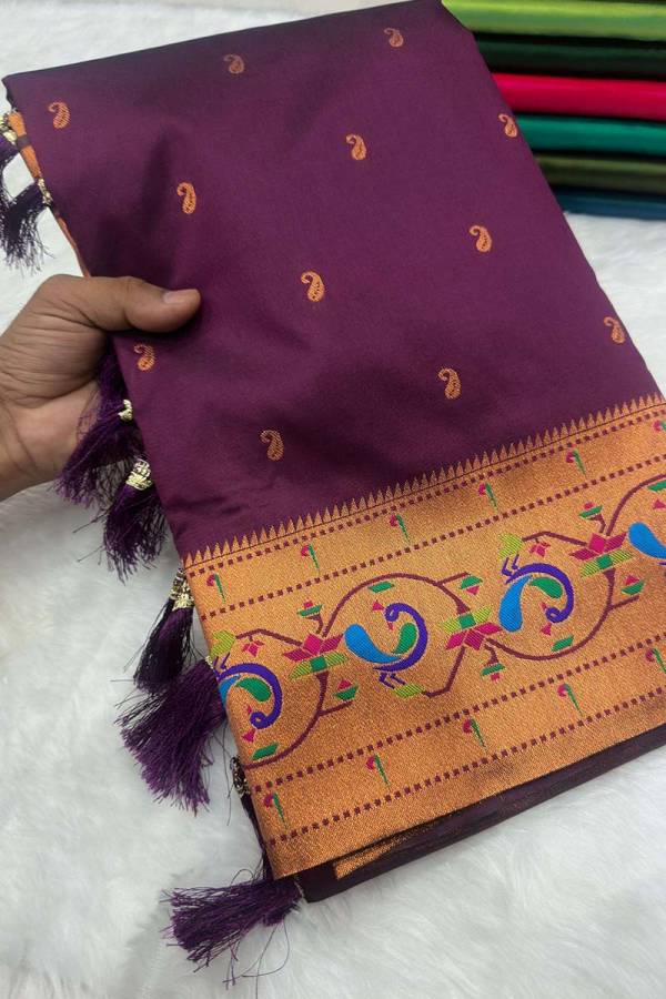 Golden Threads Pethani Silk Saree with Intricate Zari and Meenakari  in Surat