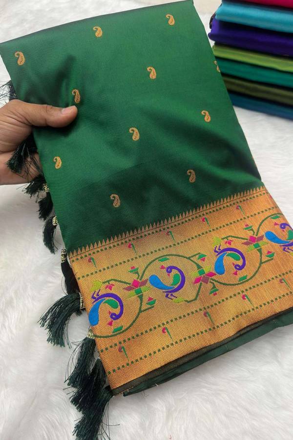 Golden Threads Pethani Silk Saree with Intricate Zari and Meenakari  in Surat