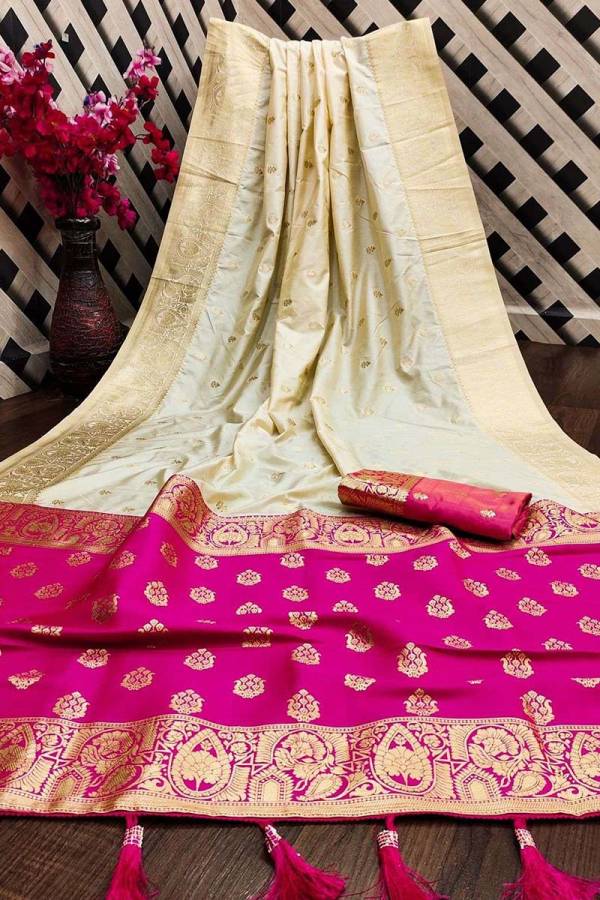 Golden Threads Soft Silk Saree with Intricate Zari Weaving  in Surat