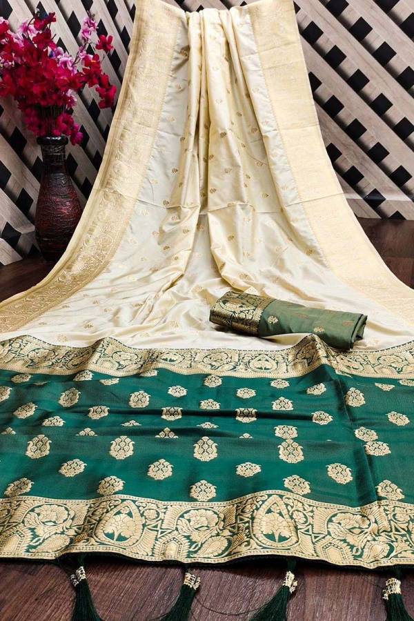 Golden Threads Soft Silk Saree with Intricate Zari Weaving  in Surat