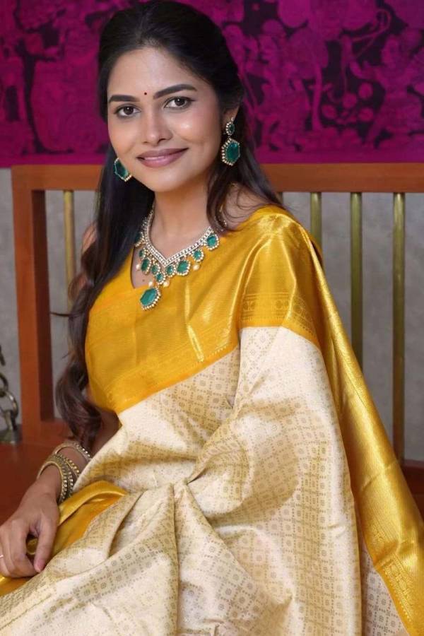 Golden Threads The Magnificence of Brocade Silk Saree Design Saree  in Surat