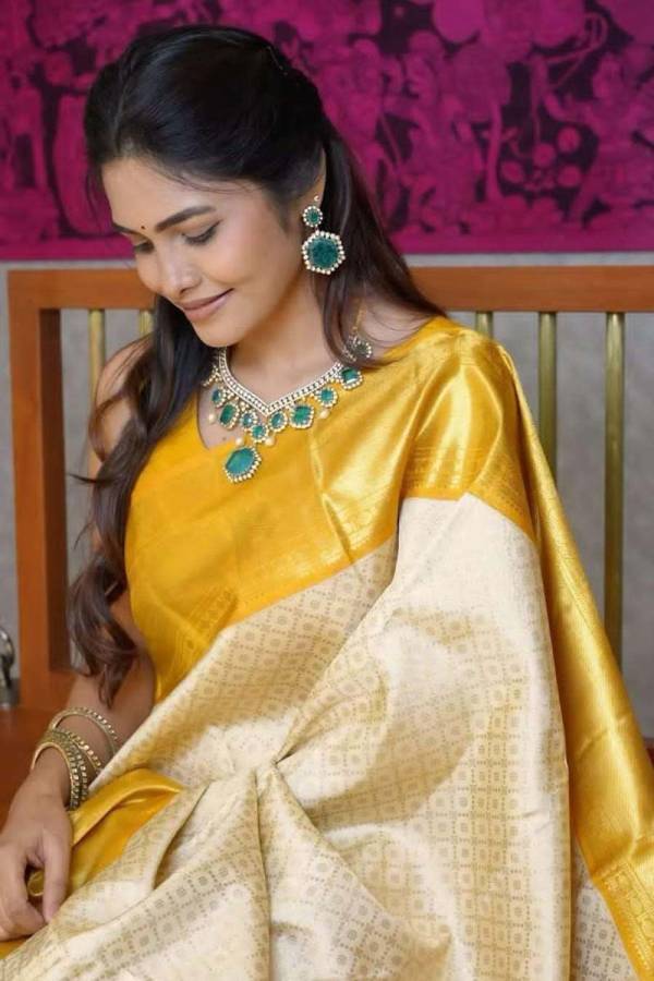 Golden Threads The Magnificence of Brocade Silk Saree Design Saree  in Surat