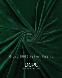 Green Luxurious 9000 GSM Velvet Fabric Single Tone for Dresses, Home Décor and DIY Projects  in Surat