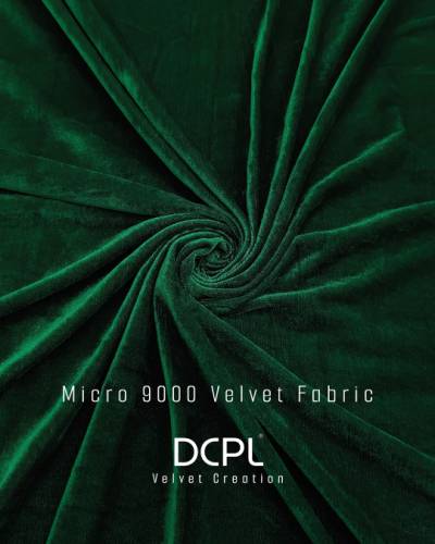 Green Luxurious 9000 GSM Velvet Fabric Single Tone for Dresses, Home Décor and DIY Projects in Surat