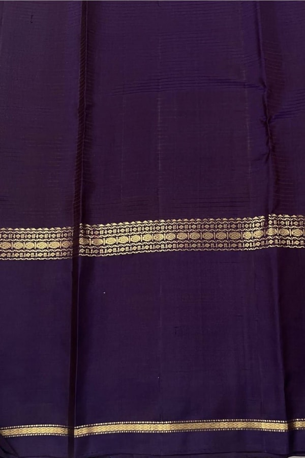 Grey Banarasi Soft Silk Saree with Deep Purple Border and Peacock Paisley Zari Motifs  in Surat