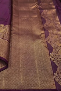 Heavy Brocade Border Banarasi Soft Silk Saree with Gold Zari Buttas in Coffee and Wine  in Surat