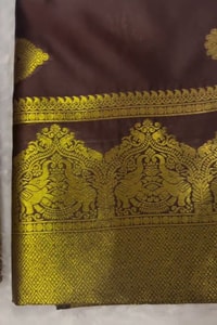 Heavy Brocade Border Banarasi Soft Silk Saree with Gold Zari Buttas in Coffee and Wine  in Surat video 1