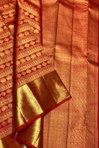 Horizontal Zari Band Banarasi Soft Silk Saree with Lotus and Mango Motifs in Red and Wine  in Surat