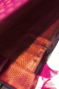 Ikat-Inspired Banarasi Soft Silk Saree with Copper Zari Weaving and Tasselled Pallu  in Surat video 2