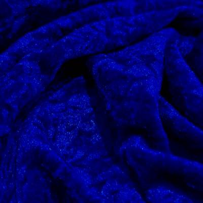 Imperial Royal Blue Crush Velvet Fabric 6.85 Meter Manufacturers in Guntur