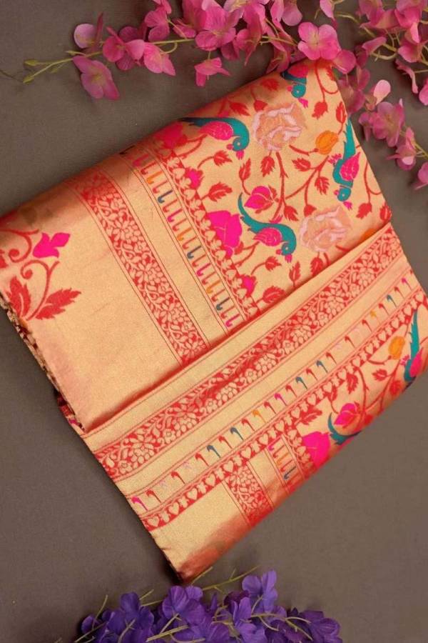 Intricately Woven Banarasi Silk Saree with Floral Motifs and Zari Embellishments  in Surat