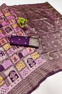 Jharokha Motif Banarasi Soft Silk Saree with Multi-Colour Meenakari Weave in Five Colours  in Surat