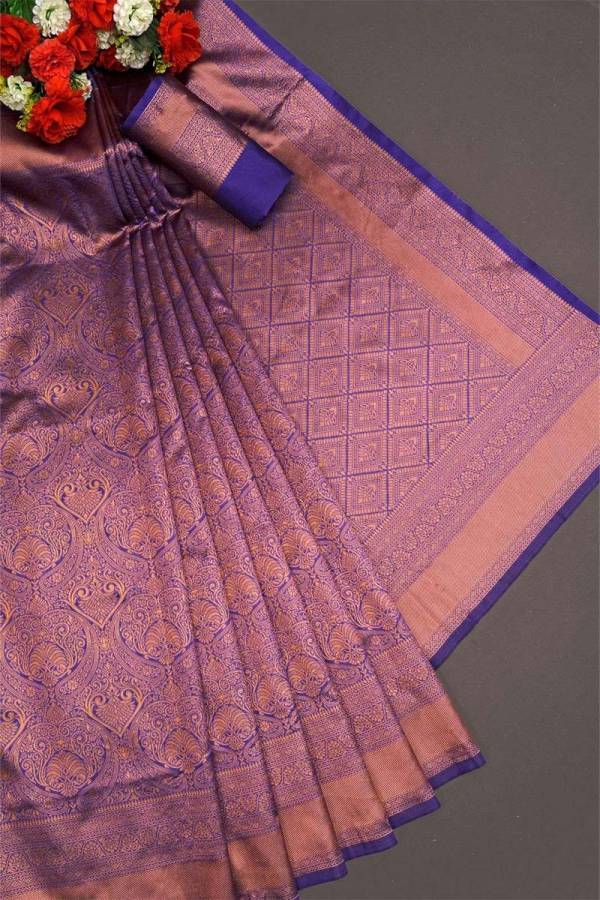 Kanjivaram Silk with Golden Borders Desing Saree  in Surat