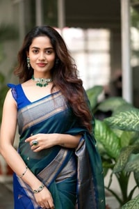 Kanjivaram Style Banarasi Soft Silk Saree with Double Contrast Zari Border and Rich Pallu  in Surat