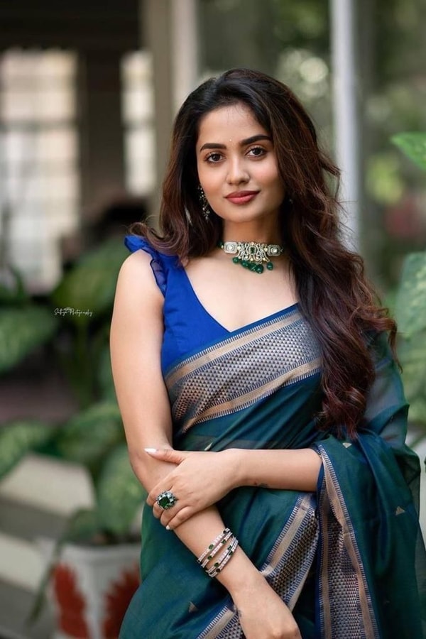 Kanjivaram Style Banarasi Soft Silk Saree with Double Contrast Zari Border and Rich Pallu  in Surat