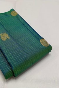 Kanjivaram-Style Banarasi Soft Silk Saree with Gold Zari Coin Buttas in Six Contrast Colourways  in Surat