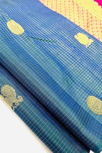 Kanjivaram-Style Banarasi Soft Silk Saree with Gold Zari Coin Buttas in Six Contrast Colourways  in Surat