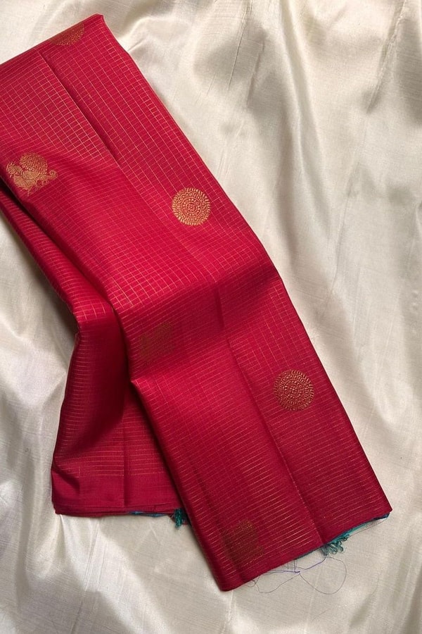 Kanjivaram-Style Banarasi Soft Silk Saree with Gold Zari Coin Buttas in Six Contrast Colourways  in Surat