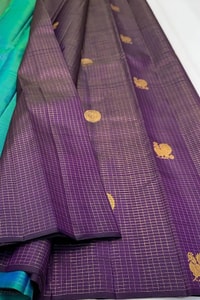 Kanjivaram-Style Banarasi Soft Silk Saree with Gold Zari Coin Buttas in Six Contrast Colourways  in Surat