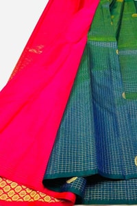 Kanjivaram-Style Banarasi Soft Silk Saree with Gold Zari Coin Buttas in Six Contrast Colourways  in Surat