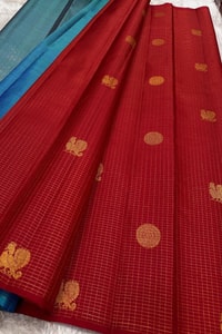Kanjivaram-Style Banarasi Soft Silk Saree with Gold Zari Coin Buttas in Six Contrast Colourways  in Surat