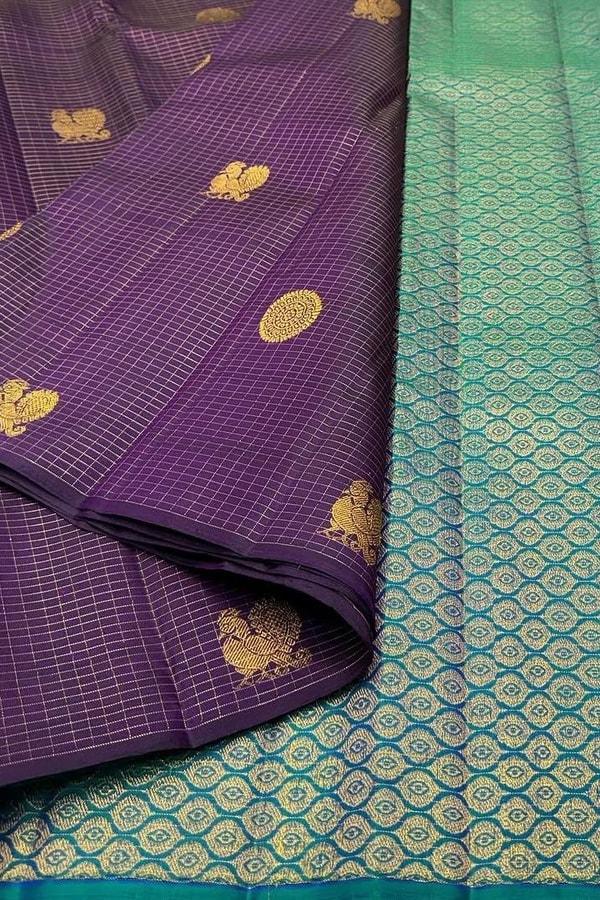 Kanjivaram-Style Banarasi Soft Silk Saree with Gold Zari Coin Buttas in Six Contrast Colourways  in Surat
