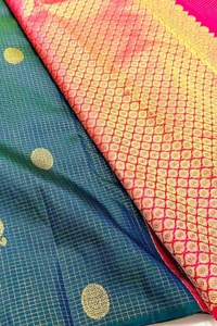Kanjivaram-Style Banarasi Soft Silk Saree with Gold Zari Coin Buttas in Six Contrast Colourways  in Surat