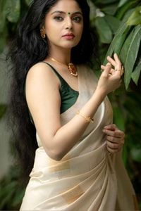 Kasavu-Look Cream Banarasi Soft Silk Saree with Gold Zari Border and Pallu  in Surat