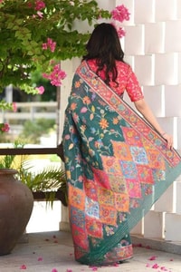Kashmiri Weave Banarasi Soft Silk Saree with Pure Zari Border in Rich Shades  in Surat