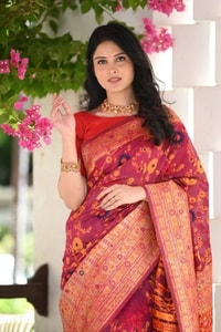 Kashmiri Weaving Banarasi Soft Silk Saree with Heavy Zari Pallu in Deep Shades  in Surat