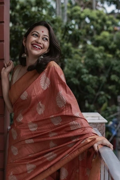 Large Zari Coin Butta Saree with Woven Zari Border in Six Rich Shades from Rust to Mustard in Surat