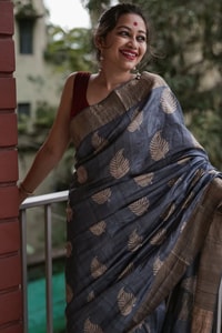 Large Zari Coin Butta Saree with Woven Zari Border in Six Rich Shades from Rust to Mustard  in Surat