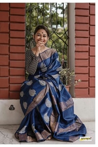 Large Zari Coin Butta Saree with Woven Zari Border in Six Rich Shades from Rust to Mustard  in Surat