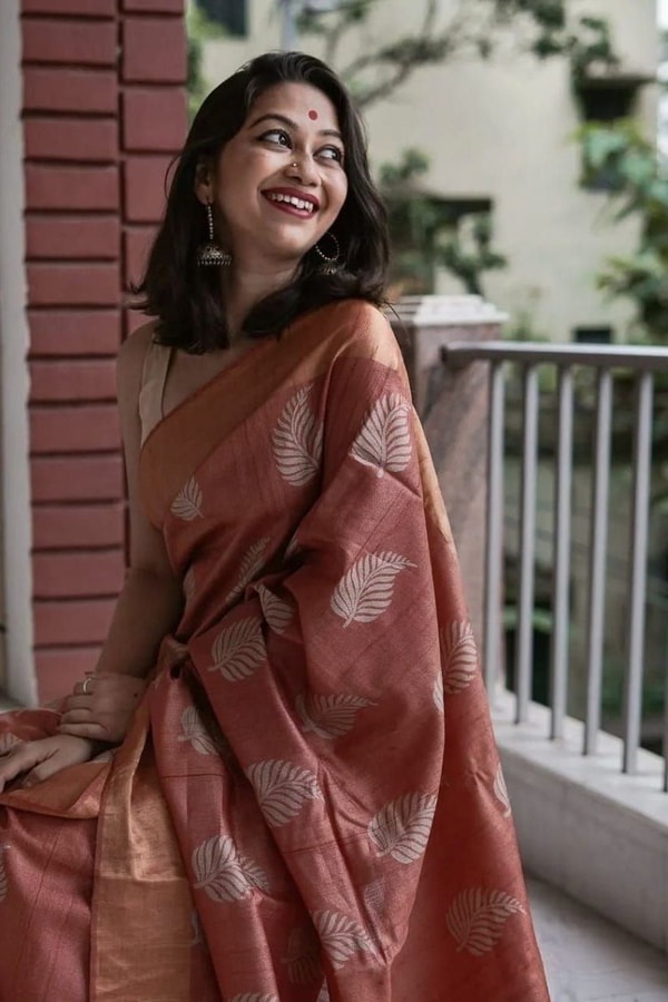 Large Zari Coin Butta Saree with Woven Zari Border in Six Rich Shades from Rust to Mustard  in Surat