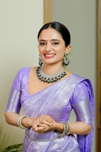 Lavender Banarasi Soft Silk Saree with All-Over Silver Zari Weave and Shimmering Pallu  in Surat